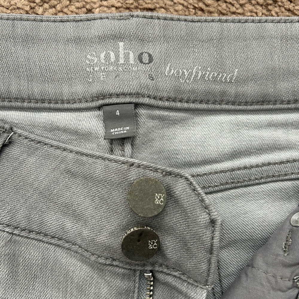 New York & Company Soho Light Gray Boyfriend Jeans